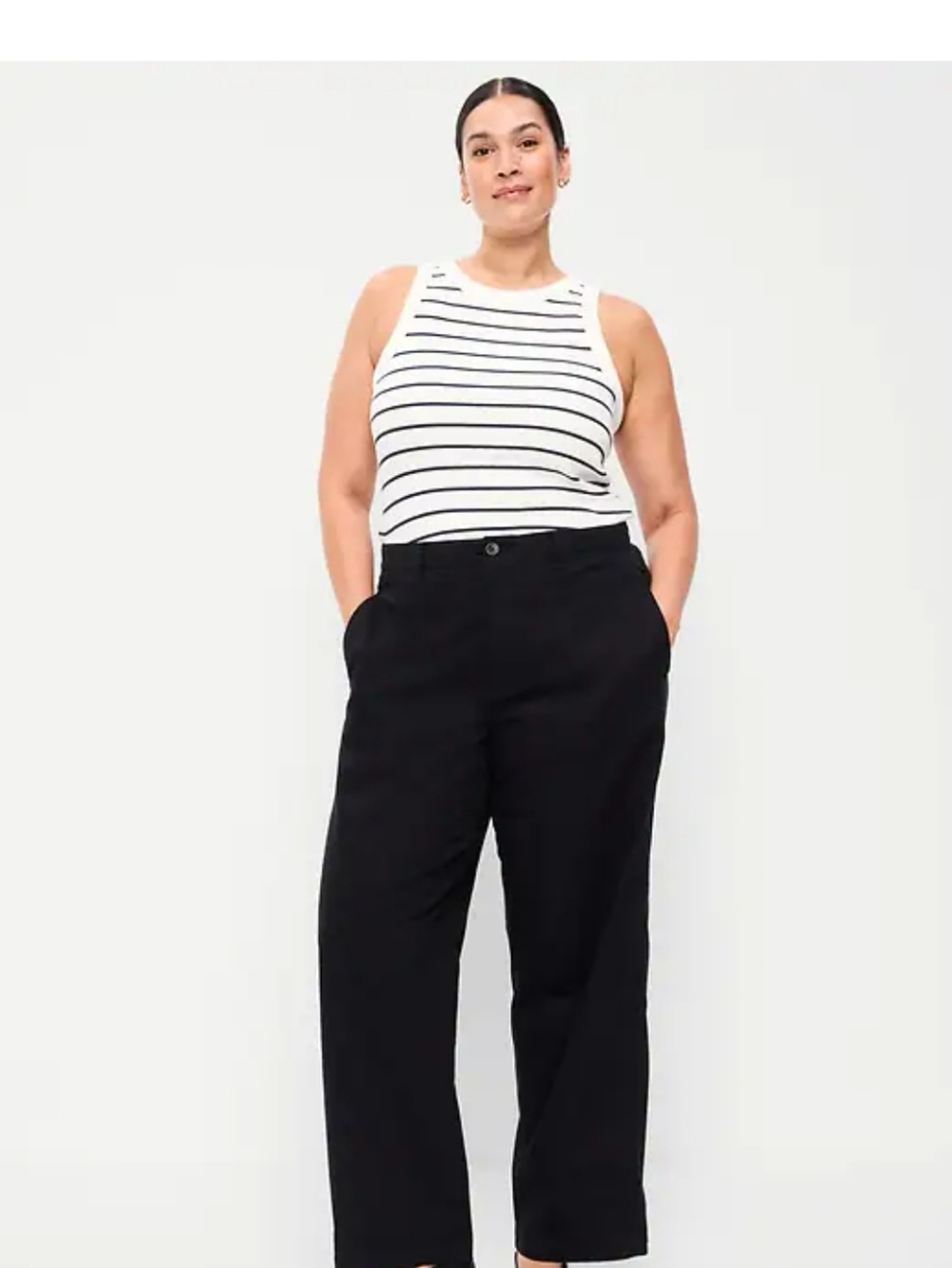 High-Waisted Classic Black Straight-Leg Pants - Women
